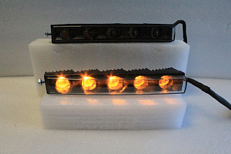 Ходовые огни дизайн Mercedes G-class W463 , черные + повтор 