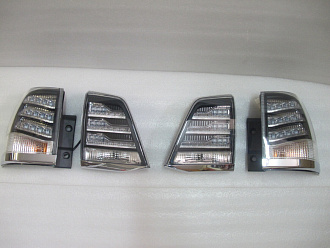 Стопы Land Cruiser 200 дизайн LX 570 2012 , Supercharger черно-белые +хром 