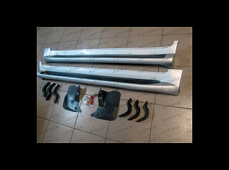 Пороги Land Cruiser 200 2014 +, серебро, дизайн LX с боковой подсветкой