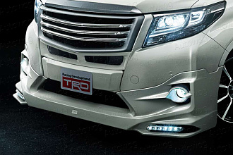Губа передняя Alphard H30 с ходовыми огнями , дизайн TRD
