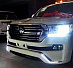 Губа передняя Land Cruiser 200 2016 +, Executive White с ходовыми огнями, белый перламутр