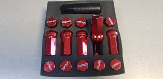 Гайки колёсные RAYS L-44мм M12*1.5 красные  (сталь) 