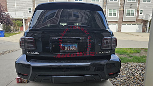 Тюнинг для Спойлер Patrol Y62 Nismo под стекло на середину двери, чёрный