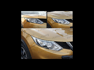 Накладки Qashqai 2014+ на фары, хром 
