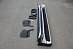 Пороги Prado 150 стиль Lexus GX 460 с металлической подножкой, усиленные, серебро