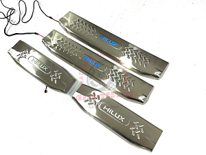 Тюнинг для Накладки Hilux Pick Up на пороги дверей с подсветкой , тип 1