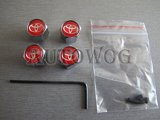 Колпачки на ниппеля Toyota под шестигранник, красные