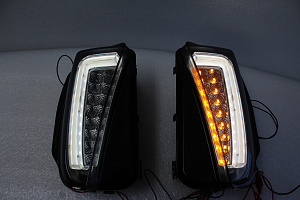 Тюнинг для Повторы в бампер + габариты Prius 30 2012 - 2015 диодные, дымчатые 