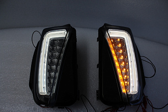 Повторы в бампер + габариты Prius 30 2012 - 2015 диодные, дымчатые 