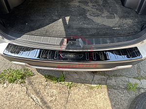 Тюнинг для Накладка Forester 2019 +, на верх заднего бампера , тёмный хром