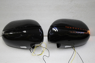 Корпуса зеркал Prado 120 / GX 470 / Surf 215 дизайн Мерседес стиль 1, черные 