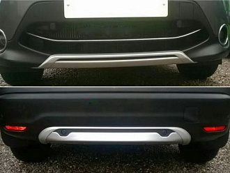 Накладки Qashqai J11 2013+ на бампера серые 