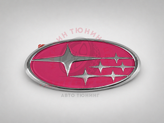 Эмблема Subaru 145 мм , розовая