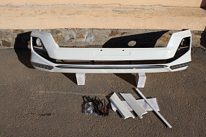 Тюнинг для Губа передняя Prado 150 2014 +, Modellista, с ходовыми огнями, версия 2, белый перламутр