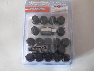Гайки колёсные RAYS DURALUMIN M12*P1.25 чёрные 20шт.