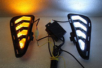 Ходовые огни (туманки) Camry V50 / V55 2015 +, в бампер передний + повтор, стиль 1