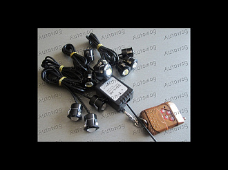 Дневные ходовые огни + Стробоскопы с пультом, на защёлке