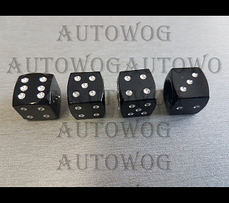 Колпачки на ниппеля Кубики, черные