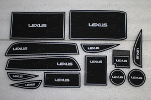 Тюнинг для Коврики в ниши и кармашки ES 250 / ES 200 / ES 300h / ES 350 , белая окантовка 