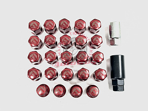 Гайки колёсные FUEL M12*1,5 24 штуки , красные