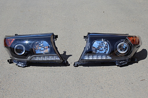Тюнинг для Фары Land Cruiser 200 2012 - 2014 под ксенон BrownStone , черные