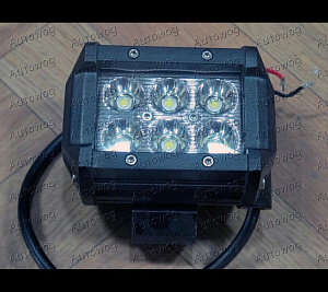 Фара светодиодная 18W 6 диодов по 3W (длина 9.5см; 6,5 ширина) 