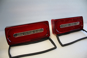 Тюнинг для Стопы Mercedes G-class W463 диодные дизайн Брабус , красные , бегающий повтор 