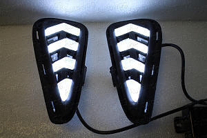 Тюнинг для Ходовые огни (туманки) Camry V50 / V55 2015 +, в бампер передний + повторы бегающие , стиль 2