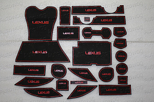 Тюнинг для Коврики в ниши и кармашки RX 350 / RX 270 / RX 450H 2009 - 2014 , красная окантовка 