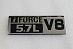 Надпись FORCE 5,7L V8 , чёрная