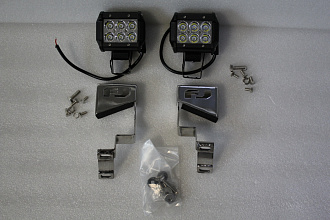 Держатель туманок FJ Cruiser хром , на капот