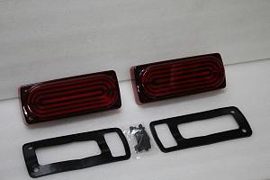 Тюнинг для Стопы Mercedes G-class W463 диодные дизайн Брабус стиль 2019 , красные 