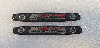 Наклейка Mercedes AMG , карбон ( 11.5см )
