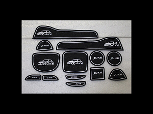 Тюнинг для Коврики в ниши и кармашки Juke , белая оконтовка  