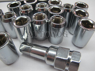 Гайки колёсные MAX GUARD конус (хром) 12*1.25 L=32, 20пр+1 под шестигранник, 