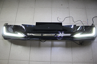 Губа передняя Prado 120 Modellista с ходовыми огнями , чёрная