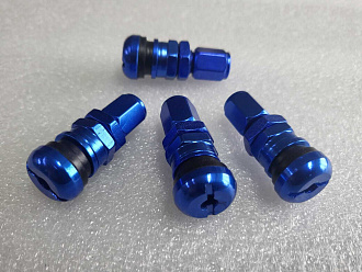 Ниппеля на колёса RAYS синие