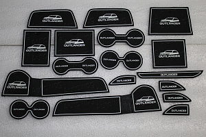 Тюнинг для Коврики в ниши и кармашки Outlander 2012 +, белая окантовка 